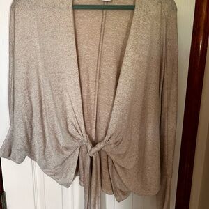 Chico's Beige Tie-Front Cardigan